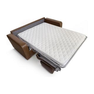 Vente-unique Canapé 3 places convertible express en cuir de buffle vintage caramel matelas 18 cm BEVIS  