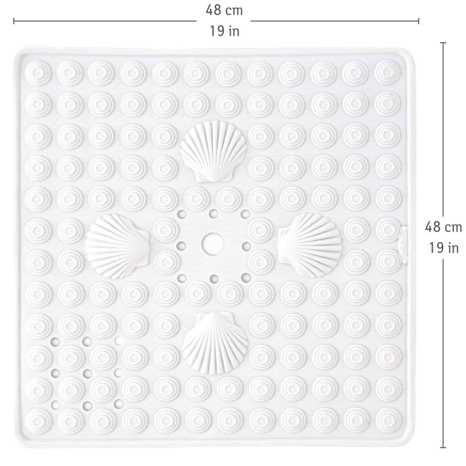 Tatkraft Tapis de douche antidérapant 48x48 cm blanc  