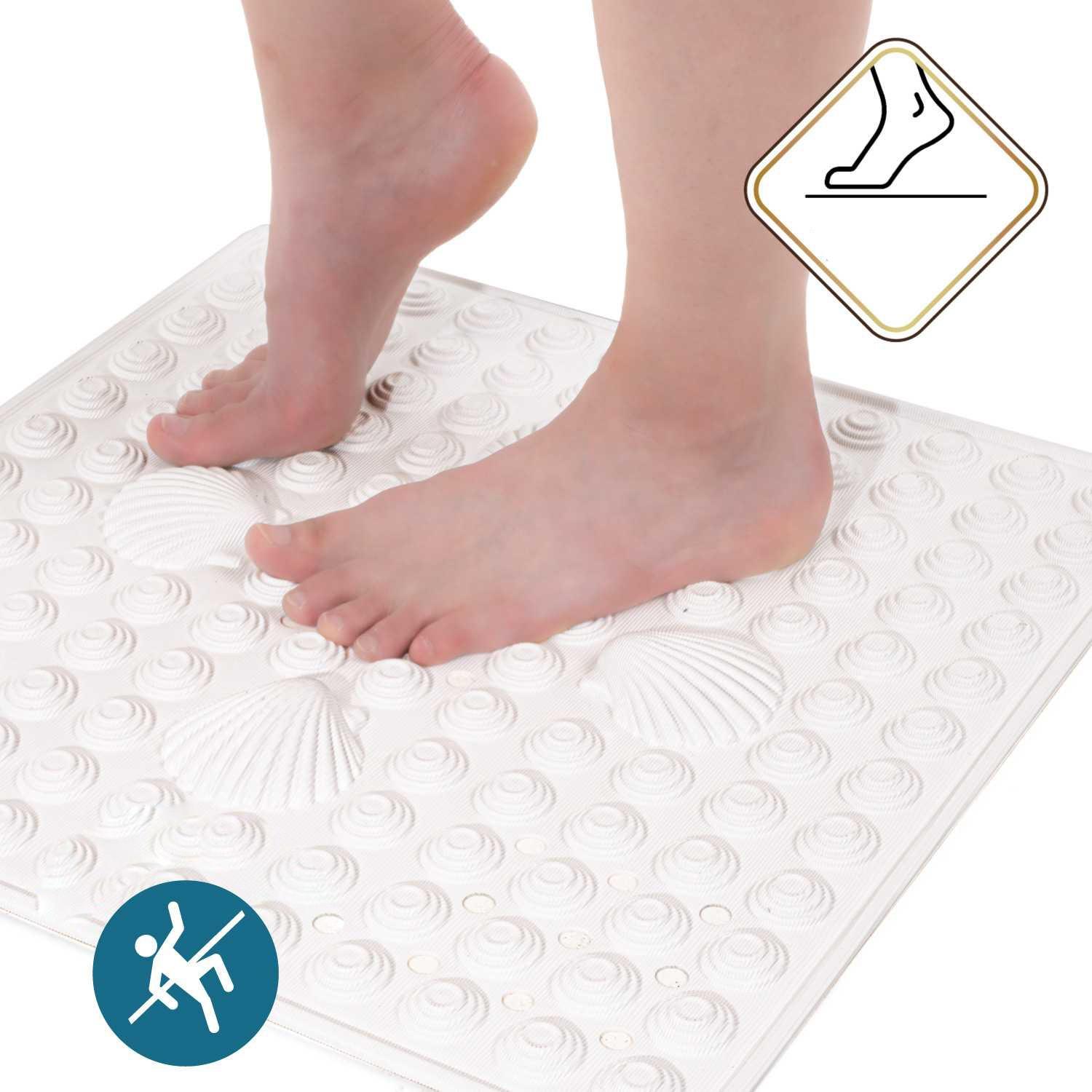 Tatkraft Tapis de douche antidérapant 48x48 cm blanc  