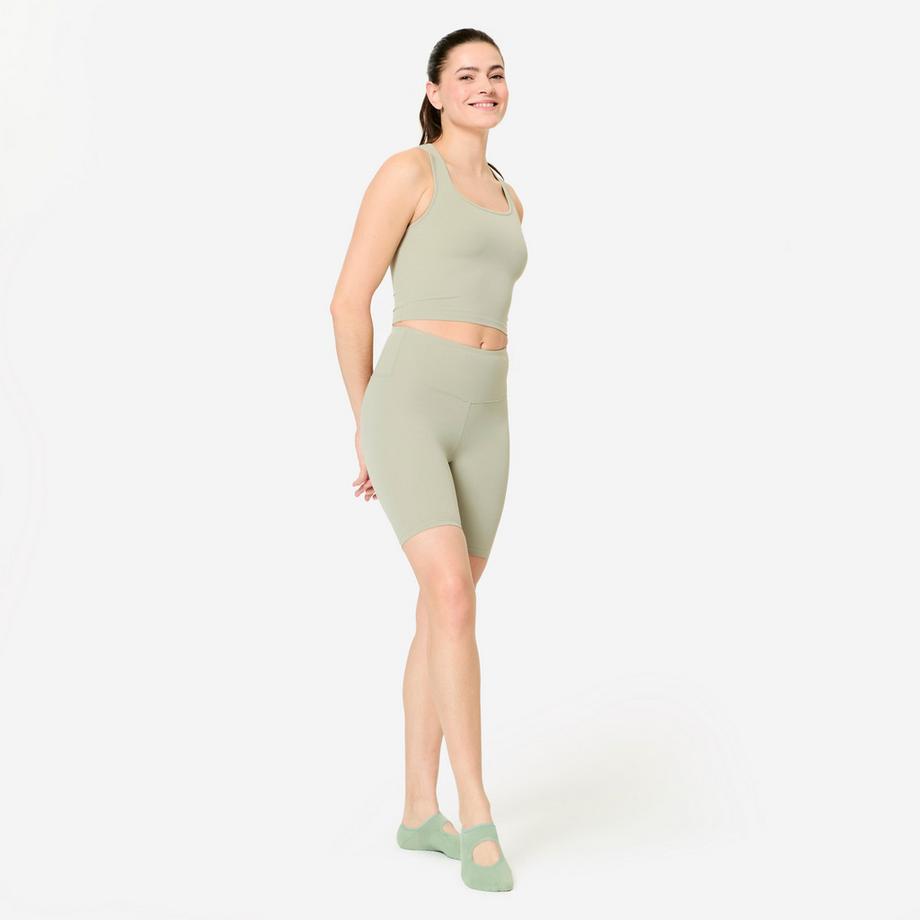 DOMYOS  Shorts ciclista donna vita alta poliammide 
