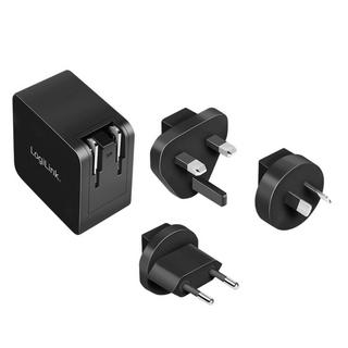 LogiLink  USB-Steckdosenreiseadapter, 1x USB-C, GaN-Technologie, 65 W 