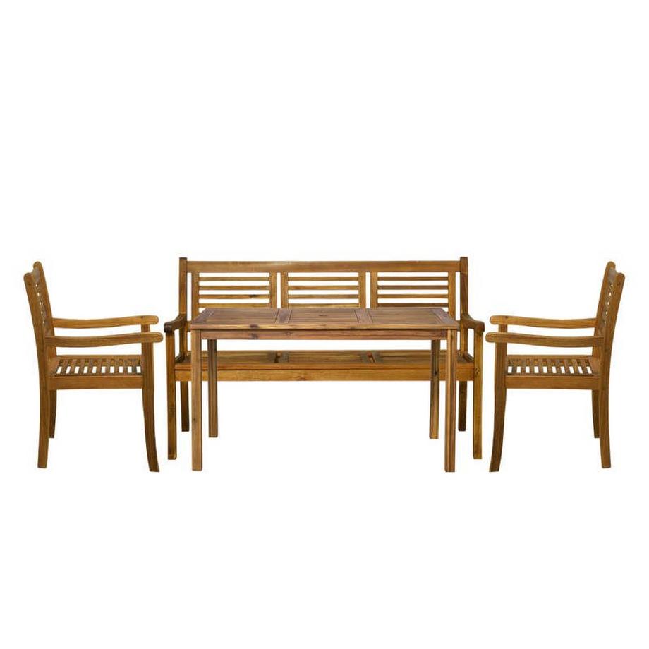 mutoni Dinette da giardino acacia naturale 135x80 (4 pezzi)  