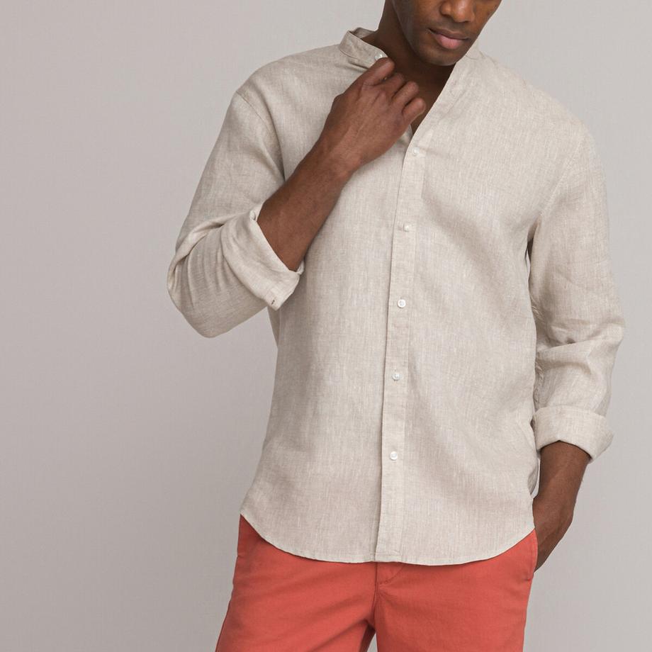 La Redoute Collections Signature Camicia Dritta Lino Collo Coreana  