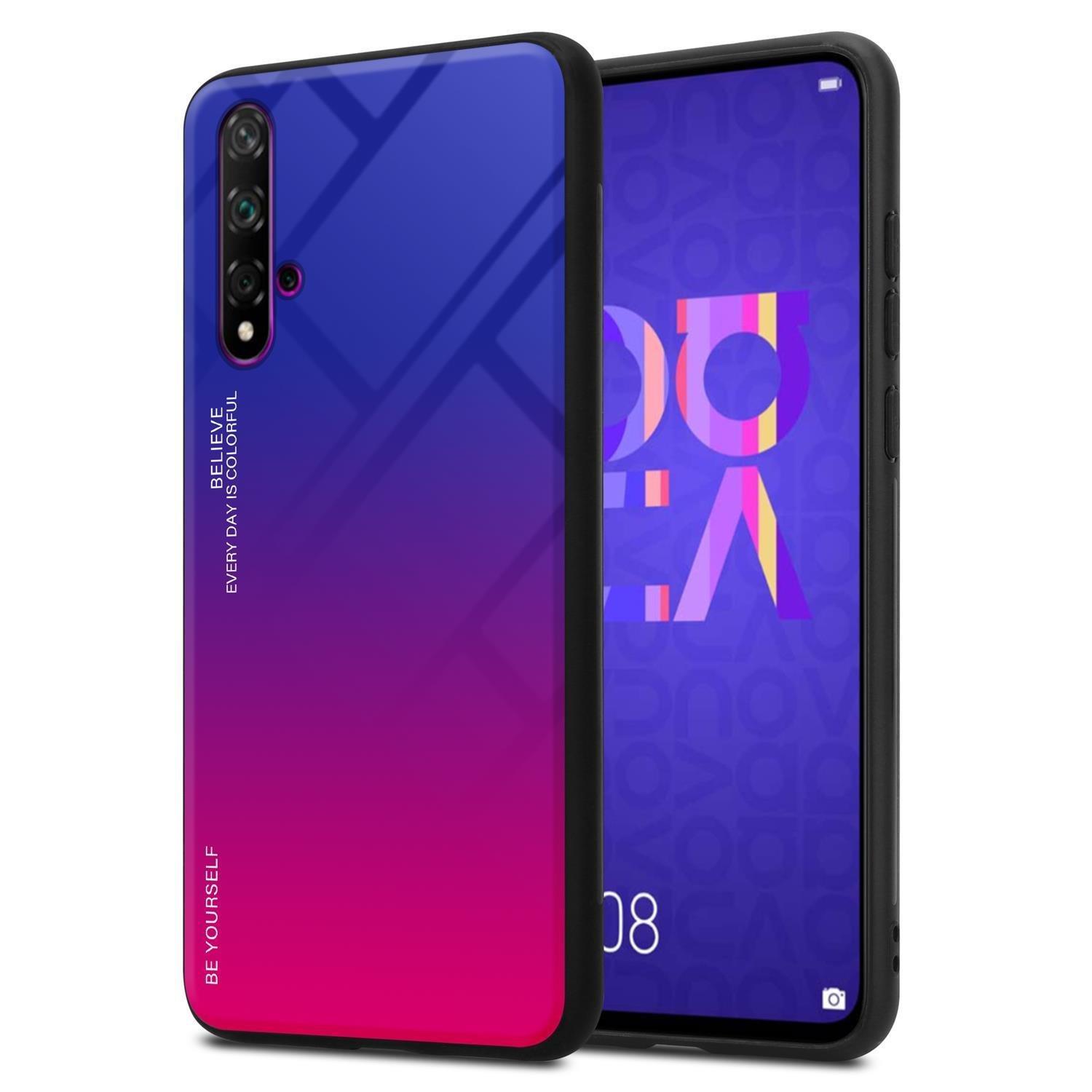 Cadorabo  Housse compatible avec Honor 20 / 20S / Huawei NOVA 5T - Coque de protection bicolore en silicone TPU et dos en verre trempé 