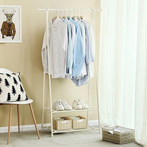 Pricenet Stilvolle Garderobe ausem Eisen mit Regalen, einfache Montage  