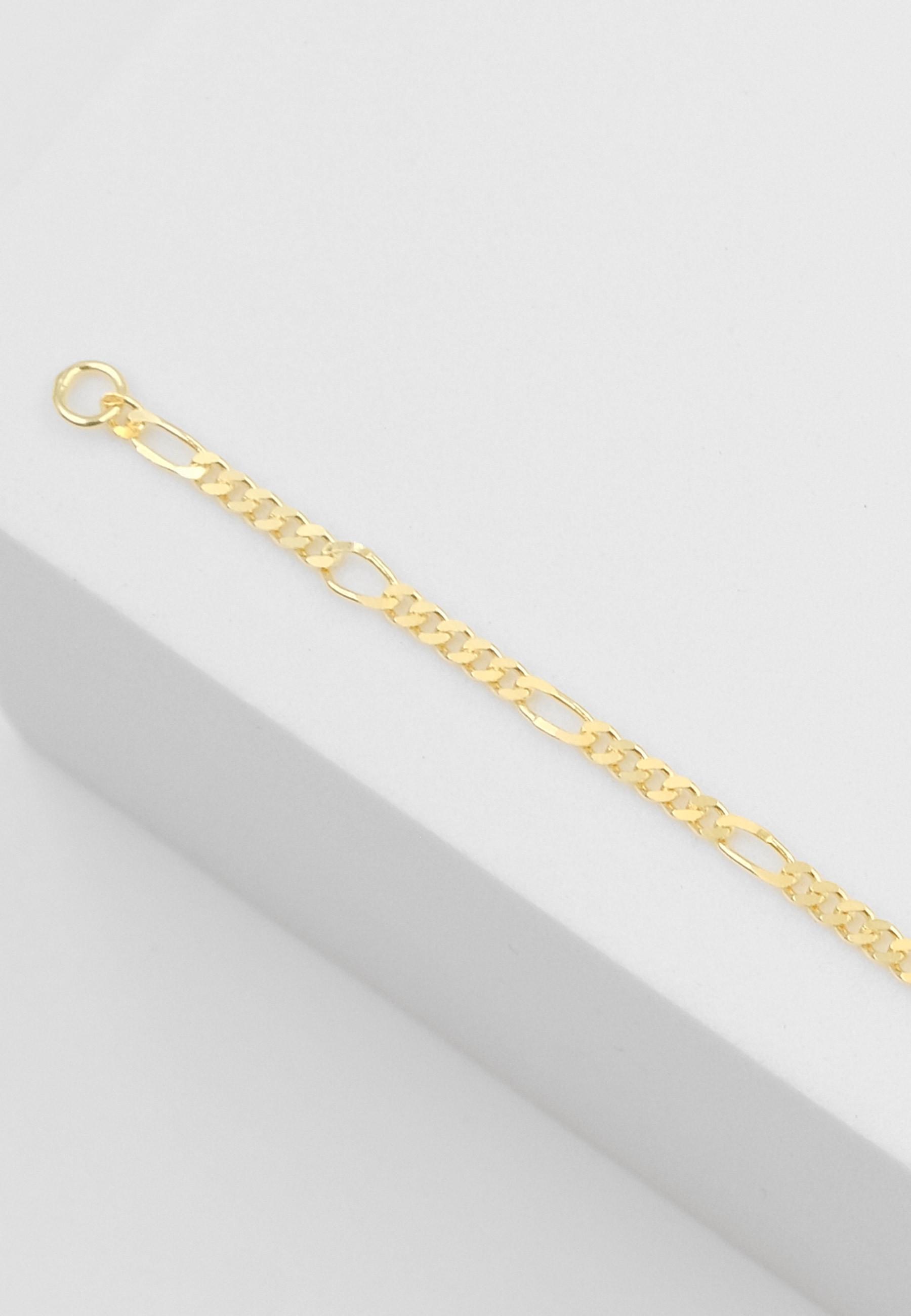 MUAU Schmuck  ID-Bracelet Figaro Gelbgold 585, 1.8mm, 14cm 