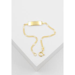 MUAU Schmuck  ID-Bracelet Figaro Gelbgold 585, 1.8mm, 14cm 