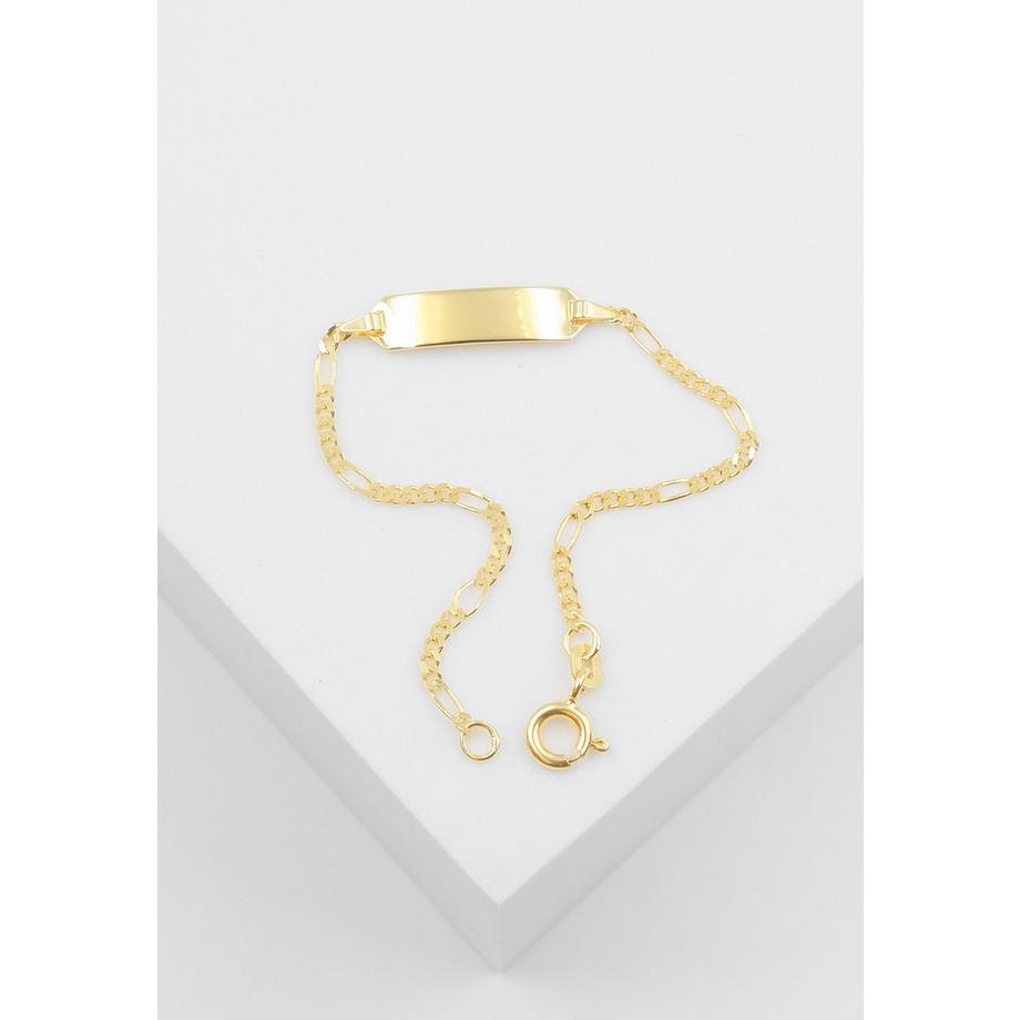 MUAU Schmuck  ID-Bracelet figaro or jaune 585, 1,8mm, 14cm 