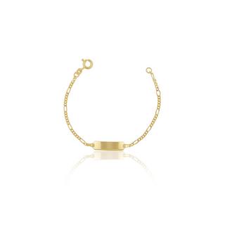 MUAU Schmuck  ID-Bracelet Figaro Gelbgold 585, 1.8mm, 14cm 