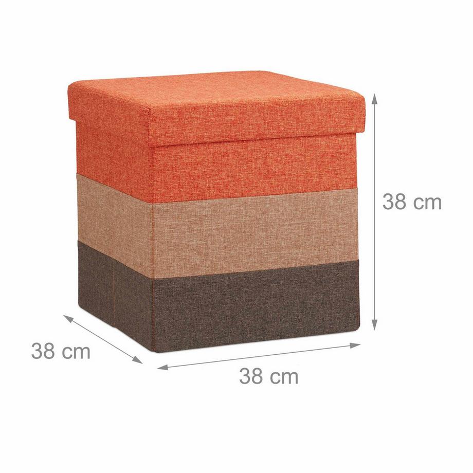 B2X Gepolsterter Hocker mit bunten Streifen  