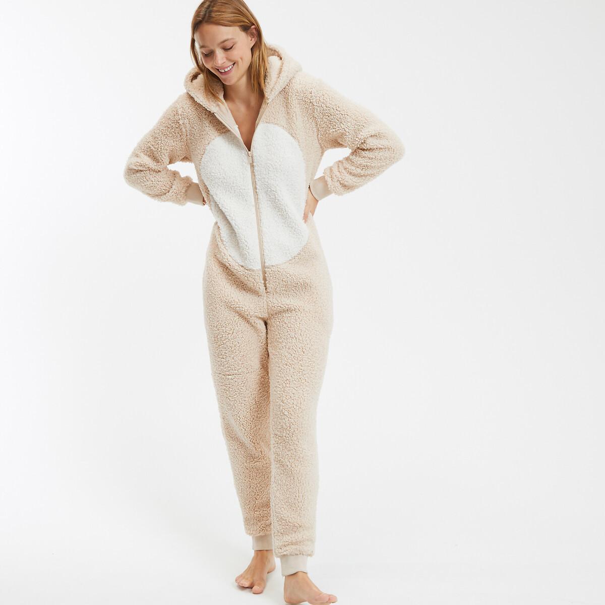 SO'HOME  Kapuzenjumpsuit aus Sherpa-Fleece 