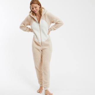 SO'HOME  Kapuzenjumpsuit aus Sherpa-Fleece 