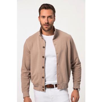 Giacca di felpa dal look vintage con collo alto e abbottonatura, fino alla tg. 8XL