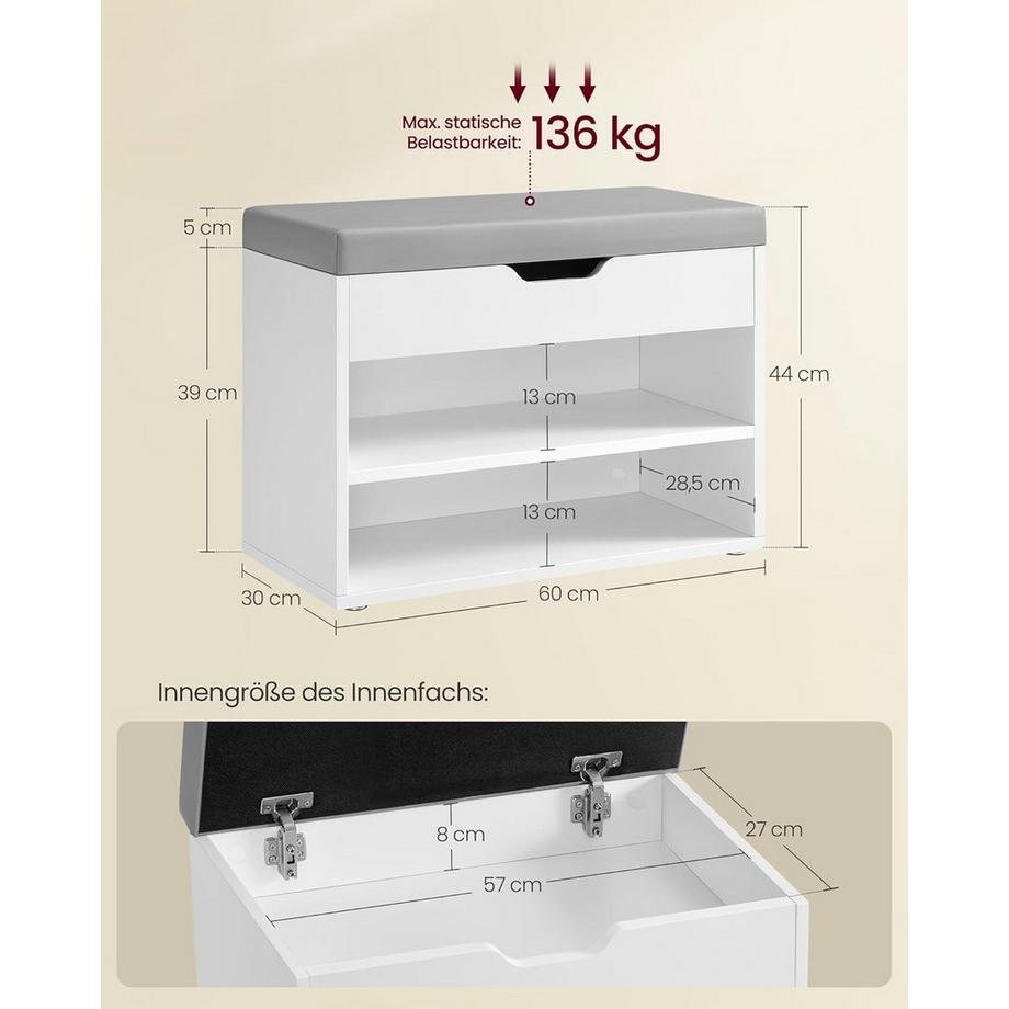 Songmics Schuhbank mit Kissen  