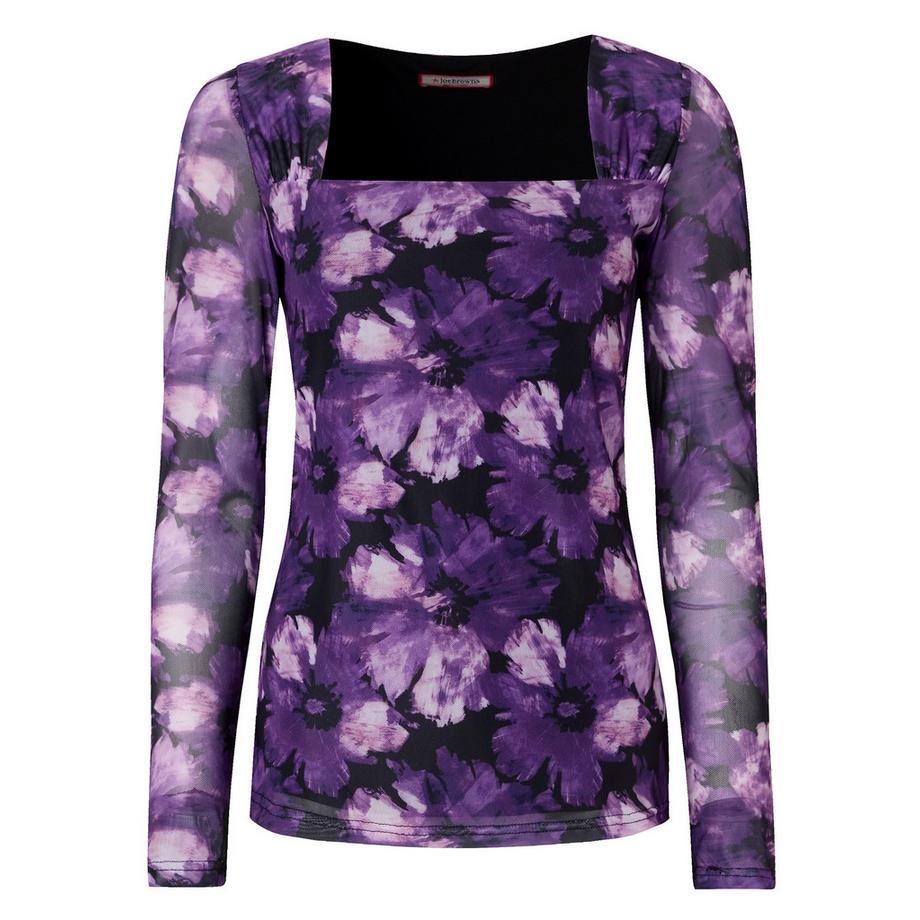 Joe Browns Jenna bedrucktes Mesh-Henley mit eckigem Ausschnitt  