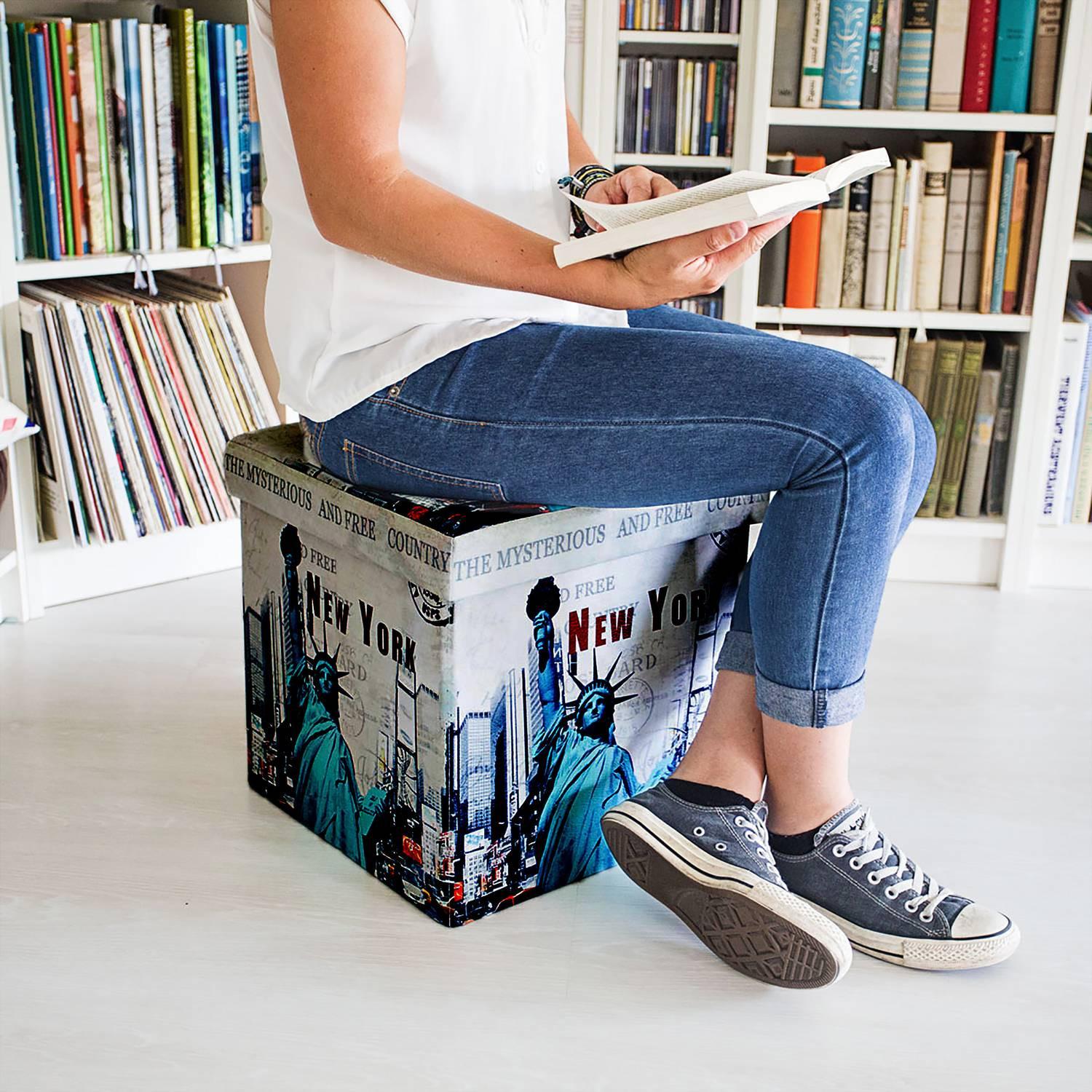 B2X Hocker mit Stauraum Trendmotiv  