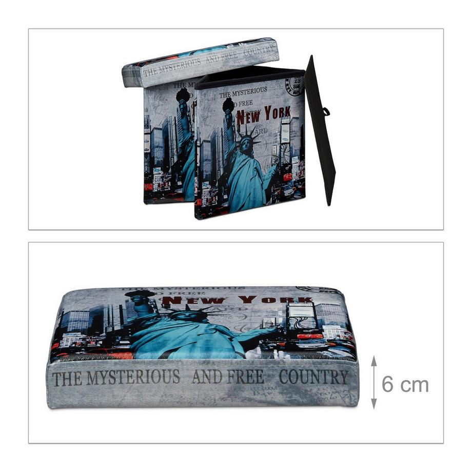 B2X Hocker mit Stauraum Trendmotiv  