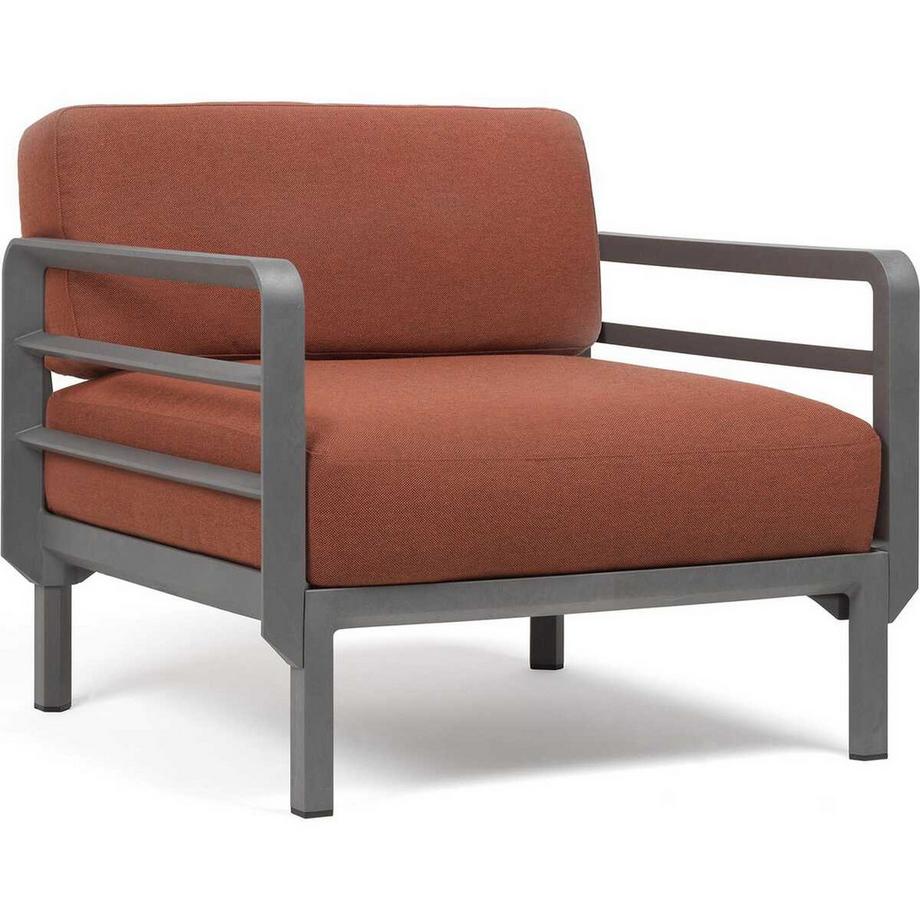 NARDI outdoor Fauteuil de jardin Maximo gris rouge  