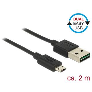 DeLock  83850 cavo USB 2 m USB 2.0 USB A Micro-USB B Nero 