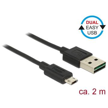 83850 USB Kabel 2 m USB 2.0 USB A Micro-USB B Schwarz