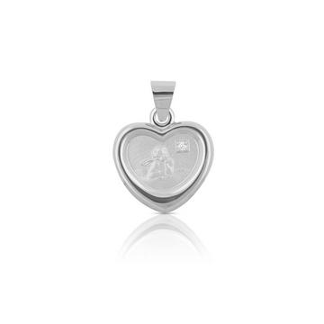 Pendentif ange en or blanc 750 diamant 0,005ct. 16x12mm