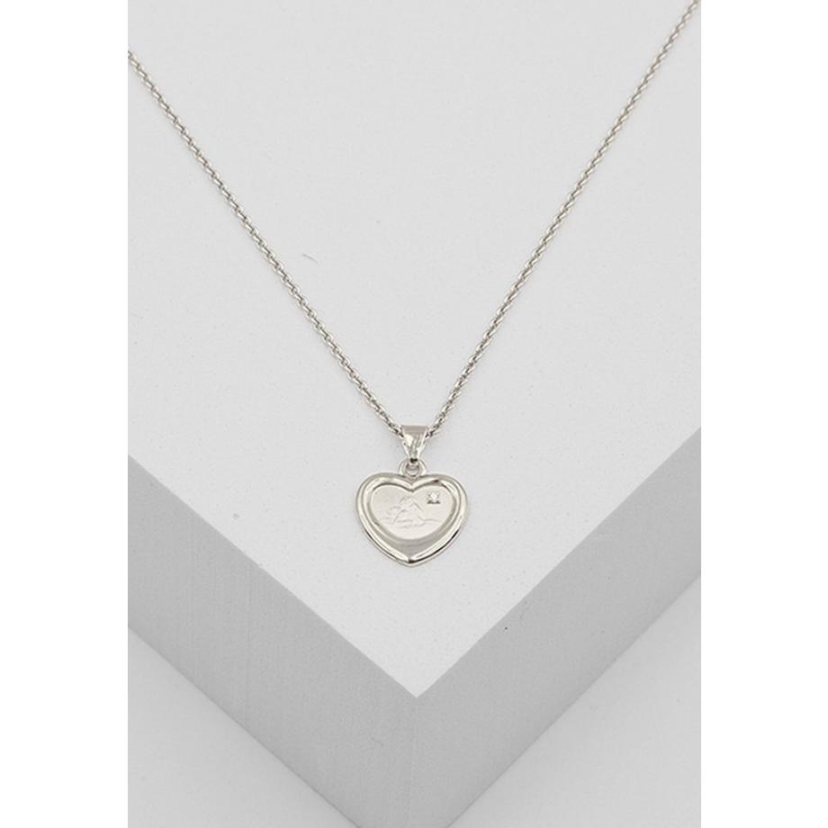 MUAU Schmuck  Pendentif ange en or blanc 750 diamant 0,005ct. 16x12mm 