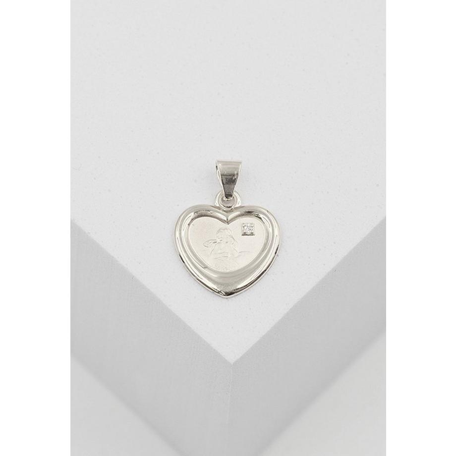 MUAU Schmuck  Pendentif ange en or blanc 750 diamant 0,005ct. 16x12mm 