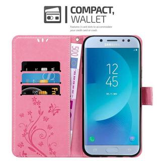 Cadorabo  Housse compatible avec Samsung Galaxy J5 2017 - Coque de protection au design floral avec fermeture magnétique, fonction de support et emplacements pour cartes 