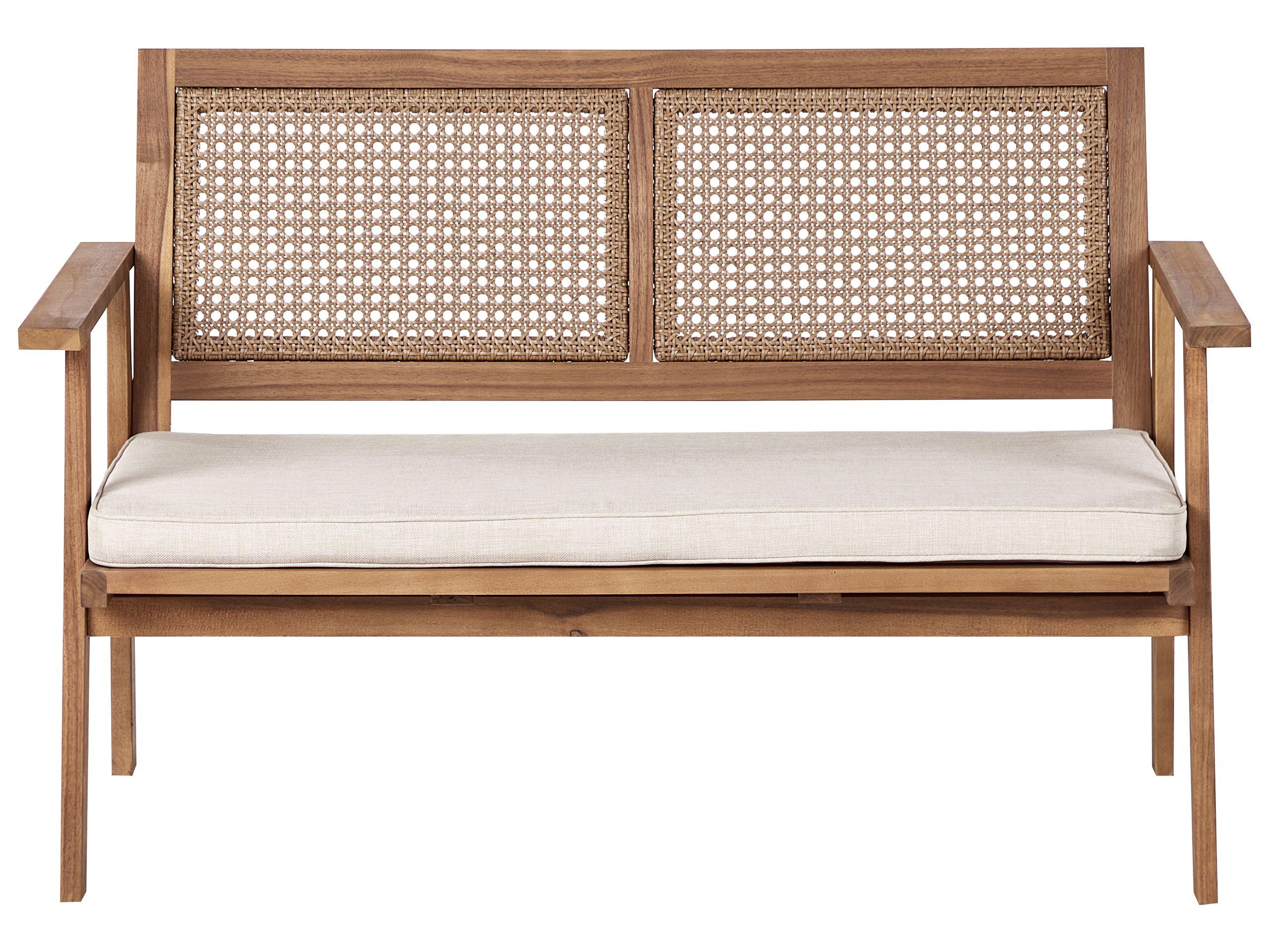 Beliani Canapé 2 places avec fauteuils en Bois d'acacia certifié FSC® Traditionnel ARENELLA  