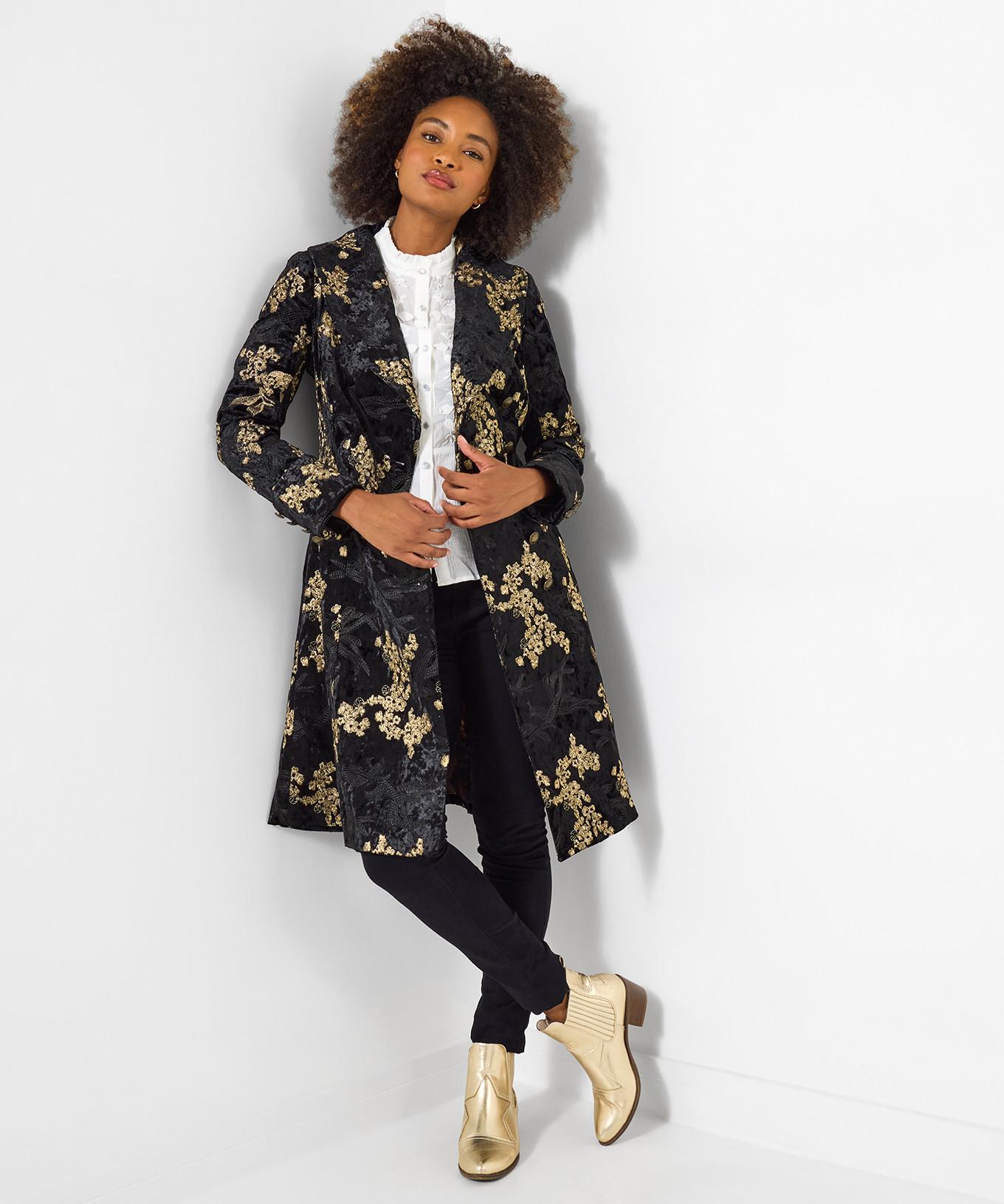 Joe Browns Abendmantel mit Blumenstickerei  