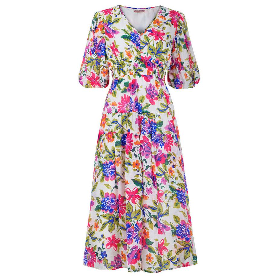 Joe Browns Robe Fleurie Col V Manches Larges  