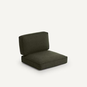 Coussins polyester natté chiné pour fauteuil Dilma