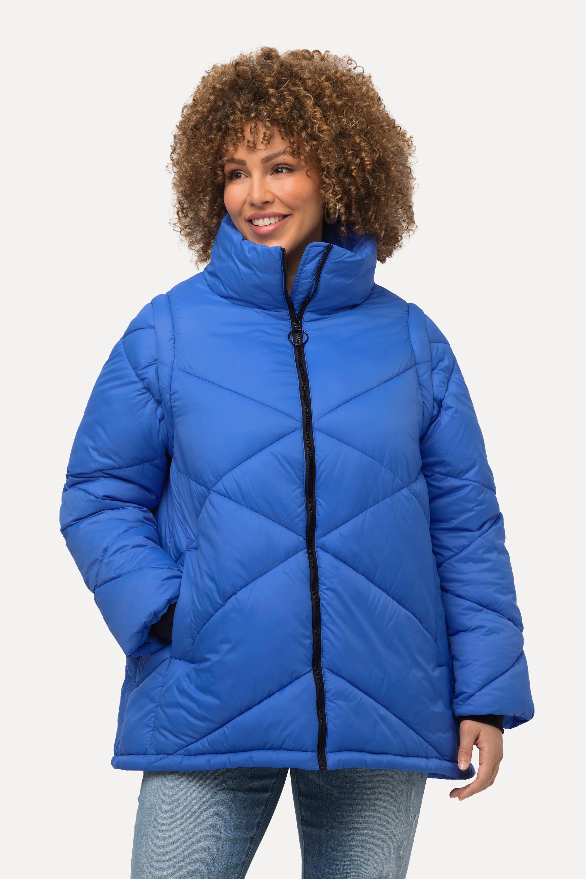 Ulla Popken  HYPRAR 2-in-1-Pufferjacke, Ärmel abnehmbar, Stehkragen 