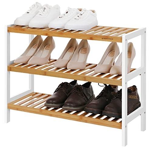 Pricenet Scarpiera ecologica in bambù - Stoccaggio a 3 livelli  