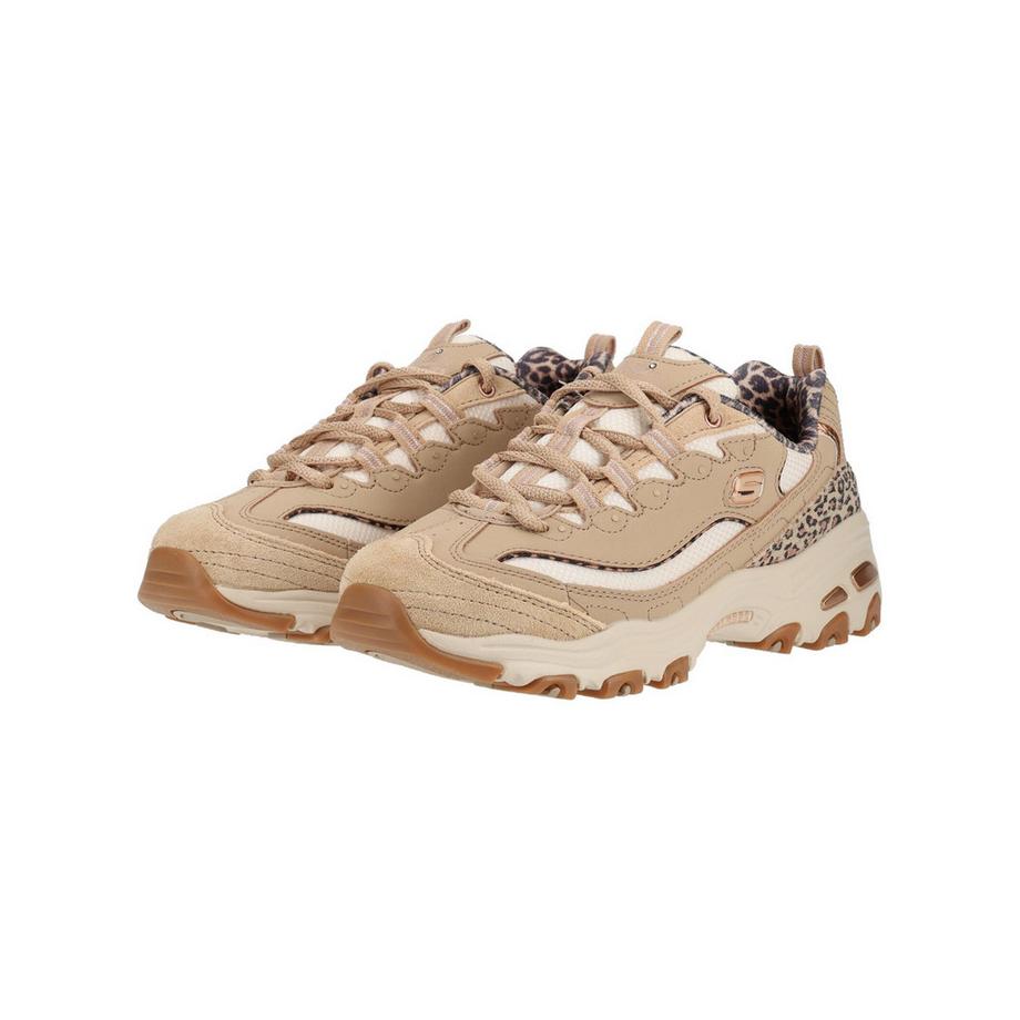 SKECHERS D'Lites Sneaker avec accents imprimé léopard  