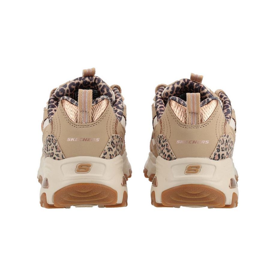 SKECHERS D'Lites Sneaker avec accents imprimé léopard  