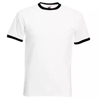 Fruit of the Loom TShirt à manches courtes Mens Ringer  Blanc