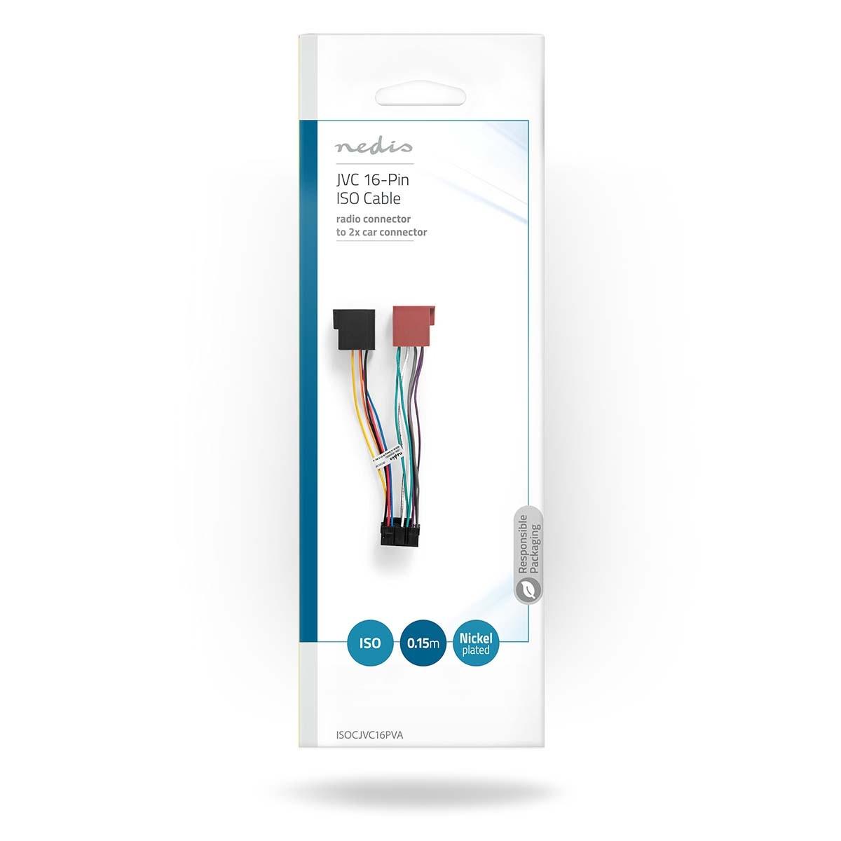 Nedis  Câble adaptateur ISO | Compatibilité ISO : JVC | 0.15 m | Rond | PVC | Sachet plastique 