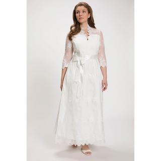 Ulla Popken  Tradizionale abito Dirndl da sposa con pizzo, collo alto e maniche a 3/4 