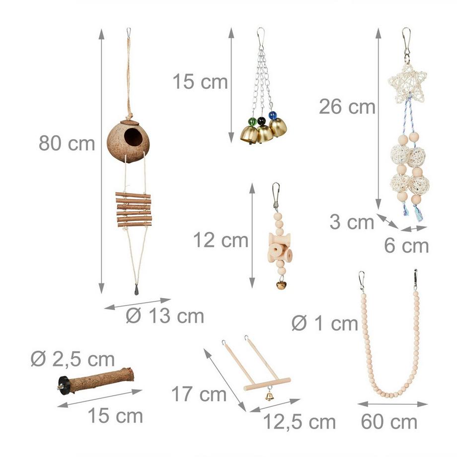B2X  Vogelspielzeug in 7 Teilen 