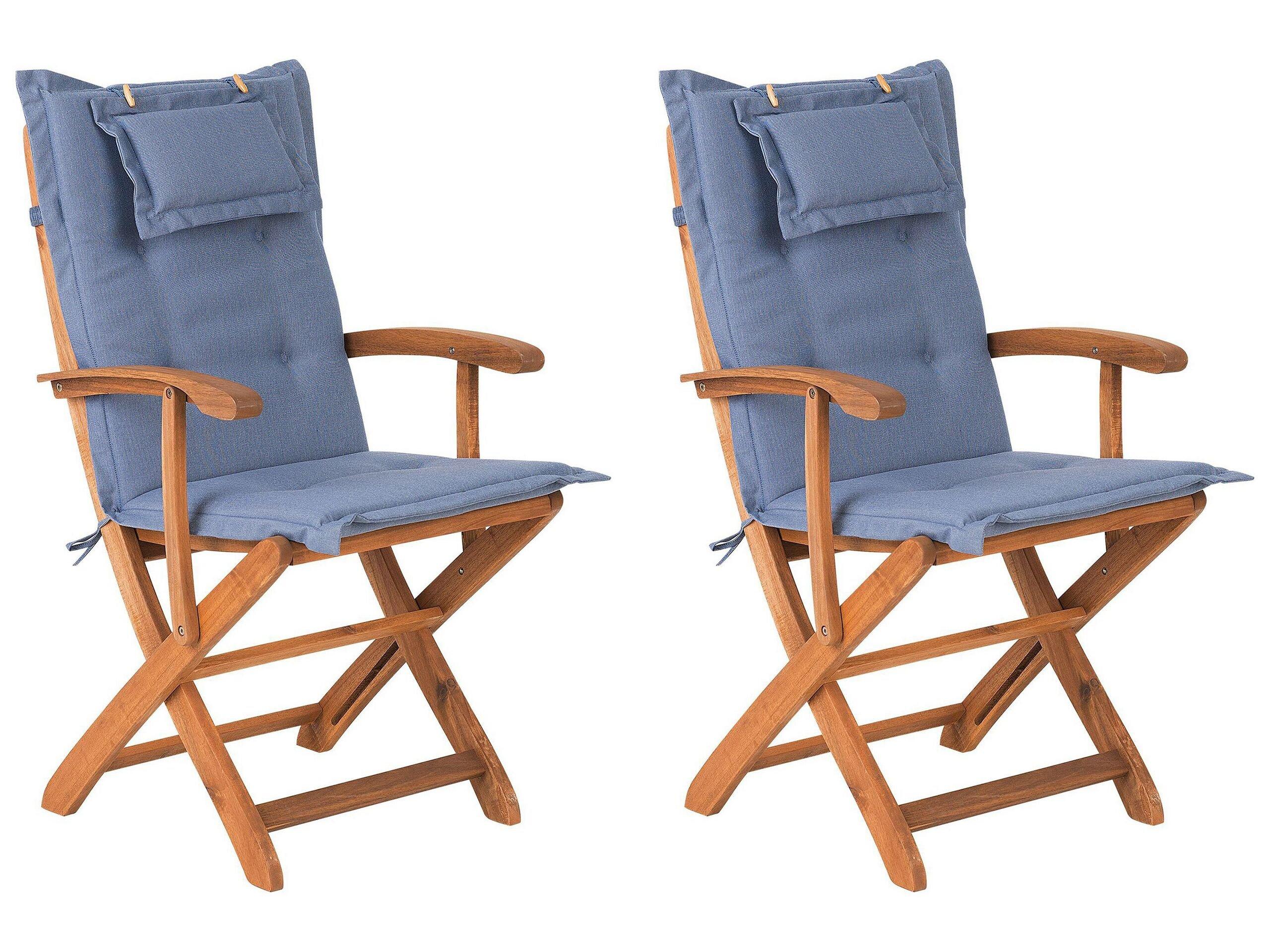 Beliani Lot de 2 chaises en Acacia Traditionnel MAUI  