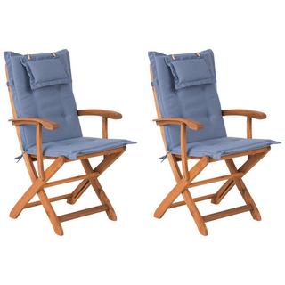 Beliani Lot de 2 chaises en Acacia Traditionnel MAUI  