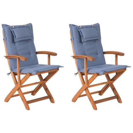 Beliani Lot de 2 chaises en Acacia Traditionnel MAUI  