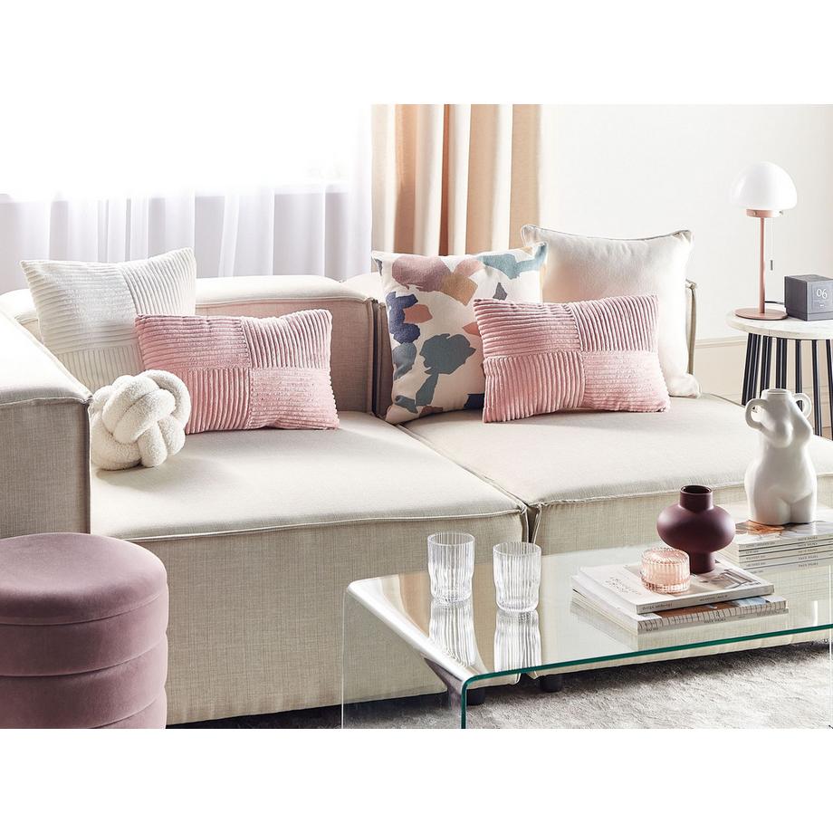 Beliani Dekokissen 2er Set aus Cord Modern MILLET  