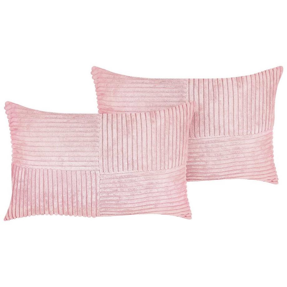 Beliani Dekokissen 2er Set aus Cord Modern MILLET  