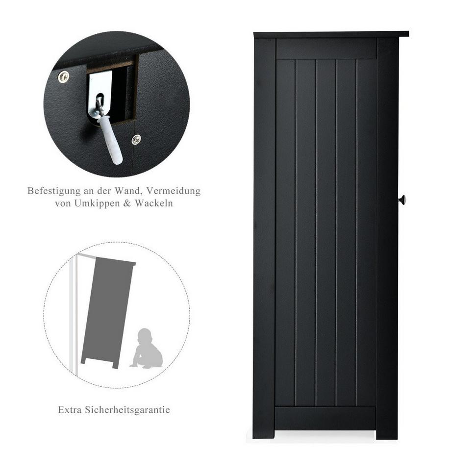 Northix Meuble de rangement pour salle de bain avec 3 tiroirs 60 x 30 x 81 cm noir  