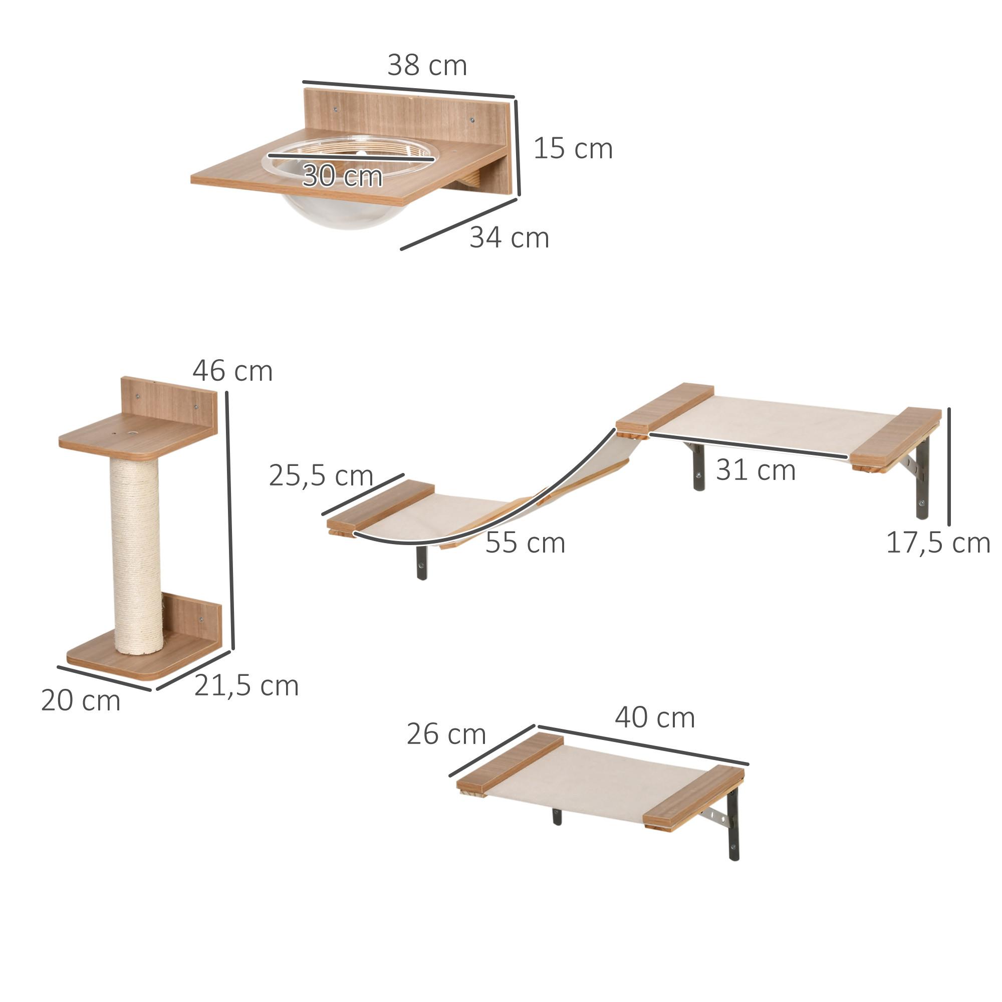 PawHut  Mur d'escalade pour chat 