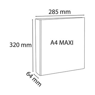 Exacompta Festes Ringbuch PP 1,9mm, 4 Ringe 40mm in D-Form, Rückenbreite 64mm, für DIN A4 Maxi, Kreacover - x 10  