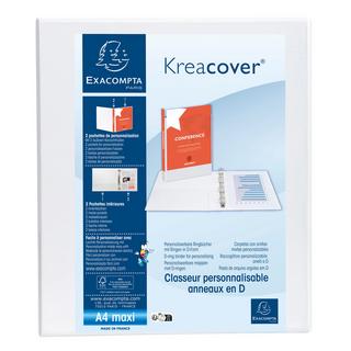 Exacompta Classeur personnalisable rigide 2 poches KreaCover - 4 anneaux en D 40mm - A4 maxi - x 10  