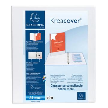 Classeur personnalisable rigide 2 poches KreaCover - 4 anneaux en D 40mm - A4 maxi - x 10